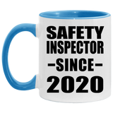 Safety Inspector Since 2020 - 11oz Accent Mug Blue