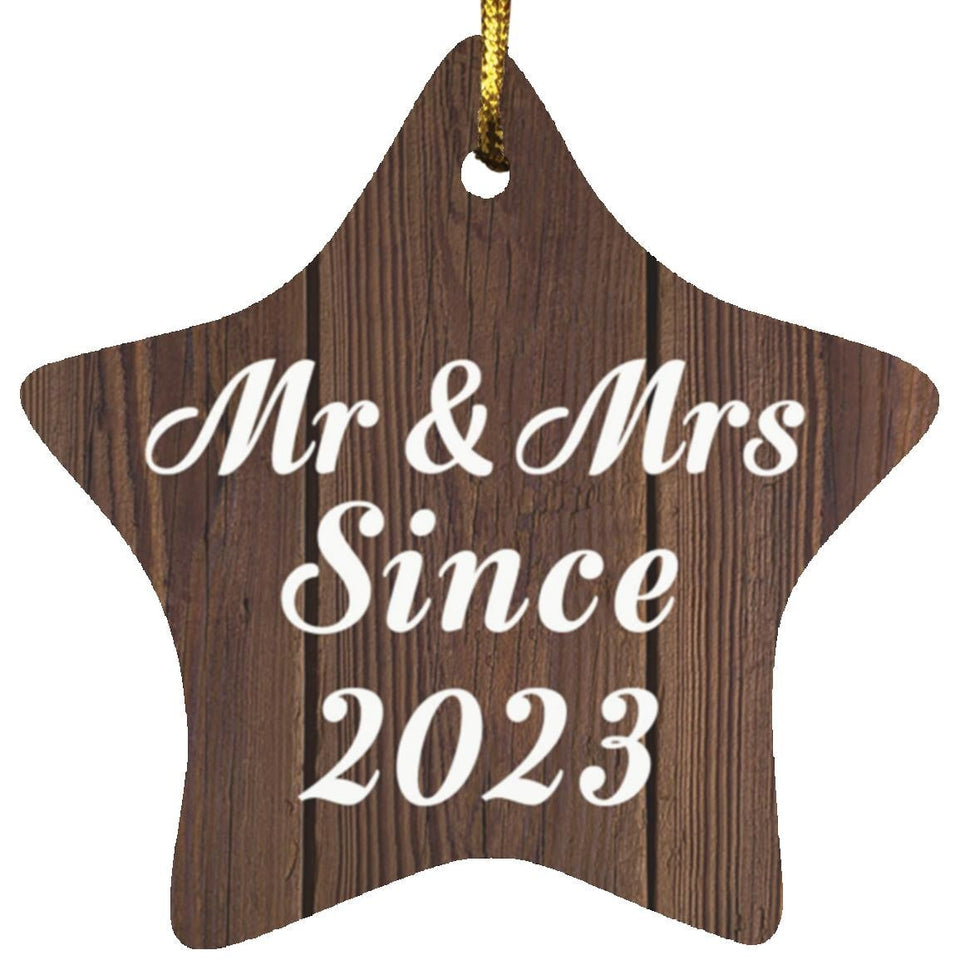 1st Anniversary Mr & Mrs Since 2023 - Star Ornament D