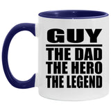 Guy The Dad The Hero The Legend - 11oz Accent Mug Purple