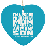 Proud Pr Executive Mom Of Awesome Son - Heart Ornament
