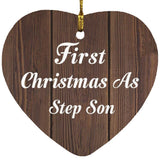 First Christmas As Step Son - Heart Ornament D