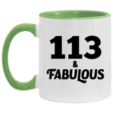 113th Birthday 113 & Fabulous - 11oz Accent Mug Green