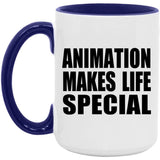 Animation Makes Life Special - 15oz Accent Mug Purple