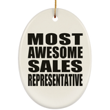 Most Awesome Sales Representative - Oval Ornament