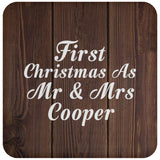 First Christmas As Mr & Mrs Cooper - Drink Coaster D