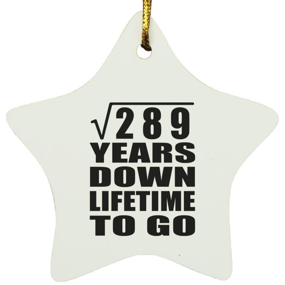 17th Anniversary Square Root of 289 Years Lifetime To Go - Star Ornament