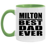 Milton Best Dad Ever - 11oz Accent Mug Green