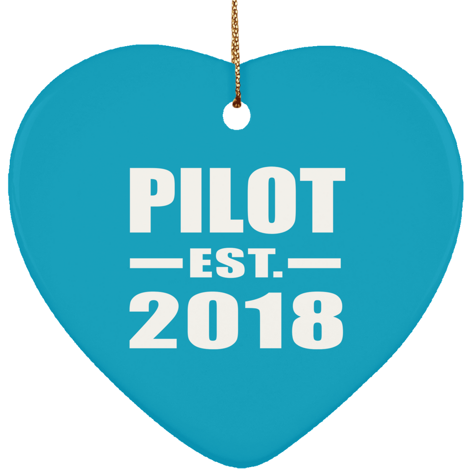 Pilot Established EST. 2018 - Heart Ornament