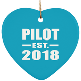 Pilot Established EST. 2018 - Heart Ornament