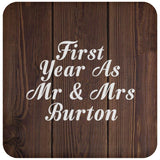 First Year As Mr & Mrs Burton - Drink Coaster D