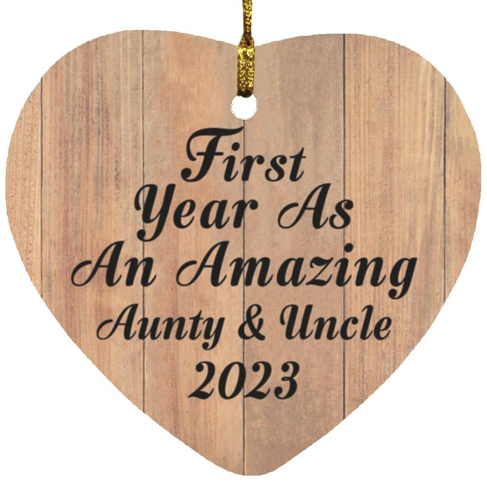First Year As An Amazing Aunty & Uncle 2023 - Heart Ornament C
