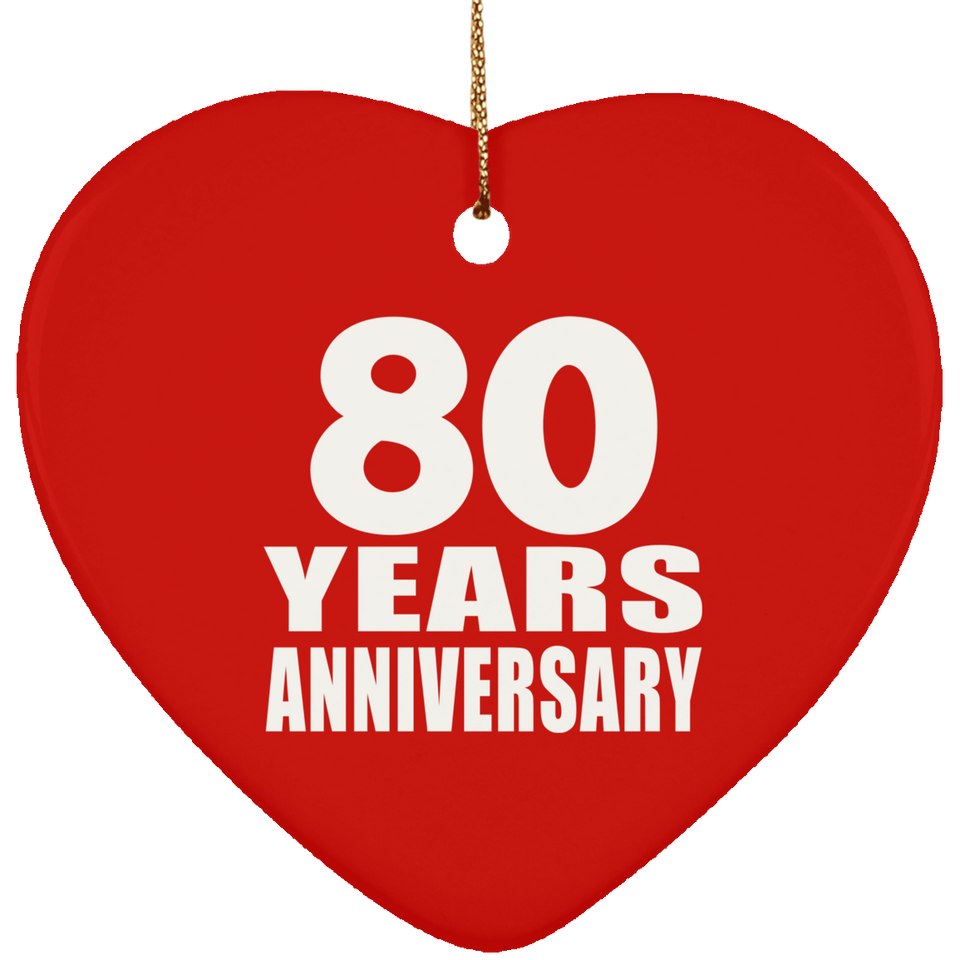 80th Anniversary 80 Years - Heart Ornament
