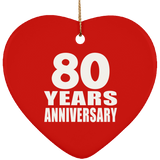 80th Anniversary 80 Years - Heart Ornament