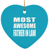 Most Awesome Father In Law - Heart Ornament