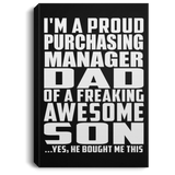 Proud Purchasing Manager Dad Of Awesome Son - Canvas Portrait