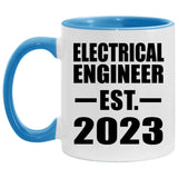 Electrical Engineer Established EST. 2023 - 11oz Accent Mug Blue