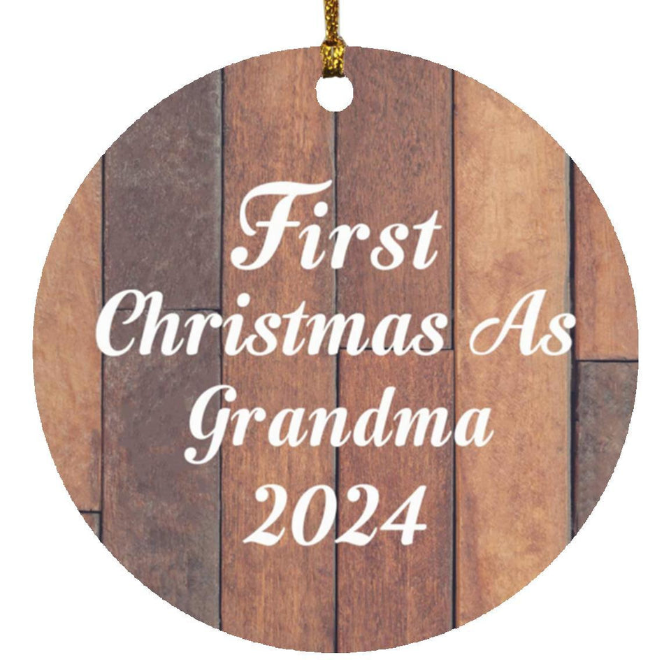 First Christmas As Grandma 2024 - Circle Ornament E