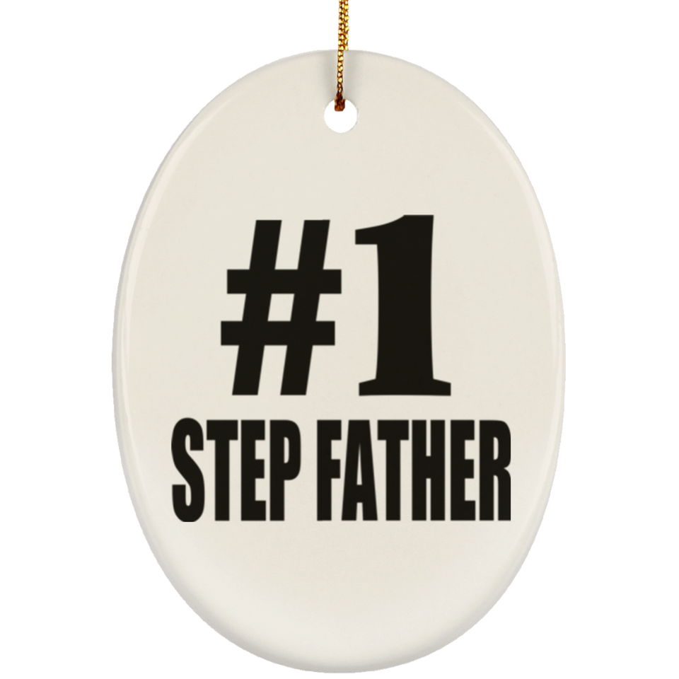 Number One #1 Step Father - Oval Ornament