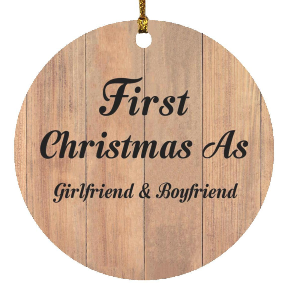 First Christmas As Girlfriend & Boyfriend - Circle Ornament C