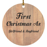 First Christmas As Girlfriend & Boyfriend - Circle Ornament C
