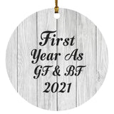 First Year As Gf & Bf 2021 - Circle Ornament F