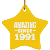 33rd Birthday Amazing Since 1991 - Star Ornament