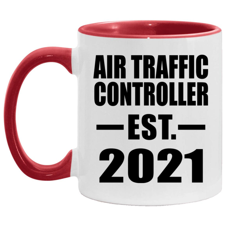 Air Traffic Controller Established EST. 2021 - 11oz Accent Mug Red
