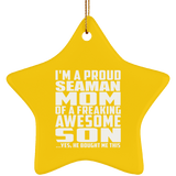 Proud Seaman Mom Of Awesome Son - Star Ornament