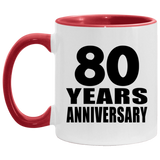80th Anniversary 80 Years - 11oz Accent Mug Red