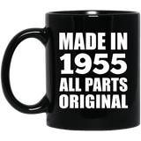 69th Birthday Made in 1955 All Parts Original - 11oz Coffee Mug Black