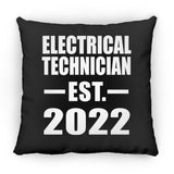 Electrical Technician Established EST. 2022 - Throw Pillow Black