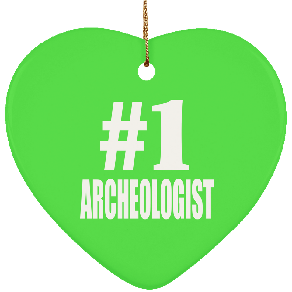 Number One #1 Archeologist - Heart Ornament