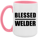 Blessed Welder - 15oz Accent Mug Pink