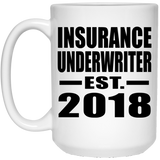 Insurance Underwriter Established EST. 2018 - 15 Oz Coffee Mug