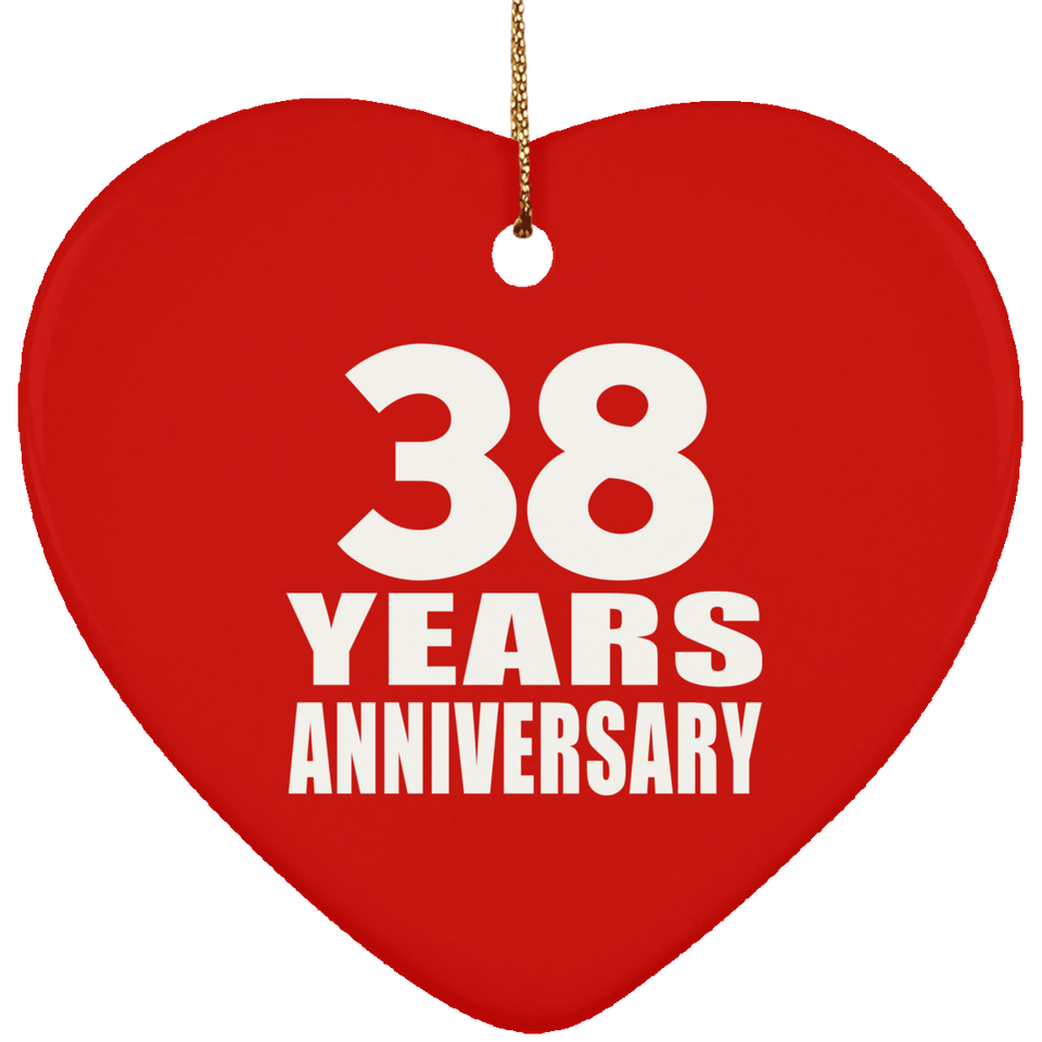 38th Anniversary 38 Years - Heart Ornament