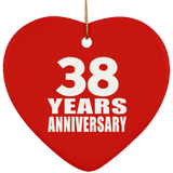 38th Anniversary 38 Years - Heart Ornament