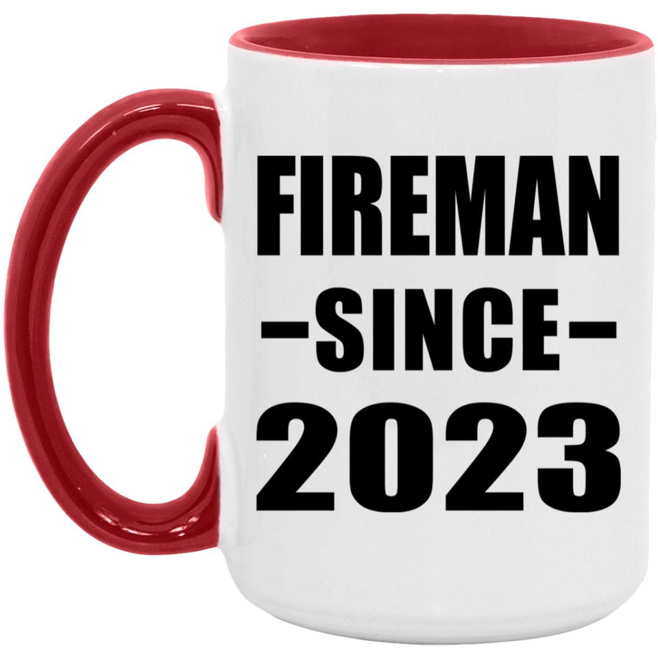 Fireman Since 2023 - 15oz Accent Mug Red