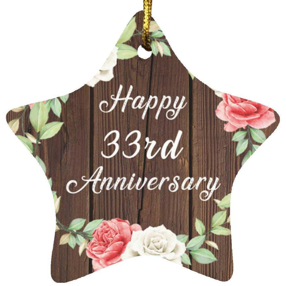 Happy 33rd Anniversary - Star Ornament A
