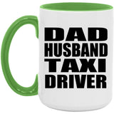 Dad Husband Taxi Driver - 15oz Accent Mug Green