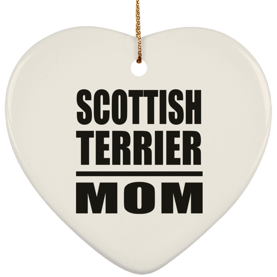 Scottish Terrier Mom - Heart Ornament