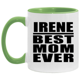 Irene Best Mom Ever - 11oz Accent Mug Green