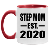 Step Mom Established EST. 2020 - 11oz Accent Mug Red