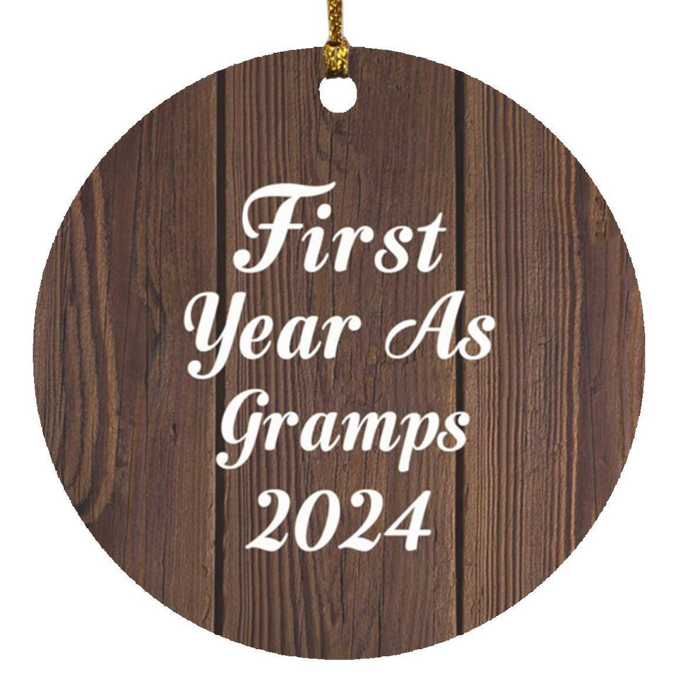 First Year As Gramps 2024 - Circle Ornament D