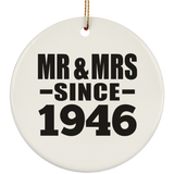 78th Anniversary Mr & Mrs Since 1946 - Circle Ornament