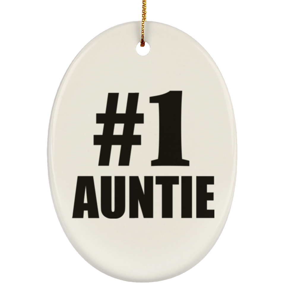 Number One #1 Auntie - Oval Ornament