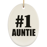 Number One #1 Auntie - Oval Ornament