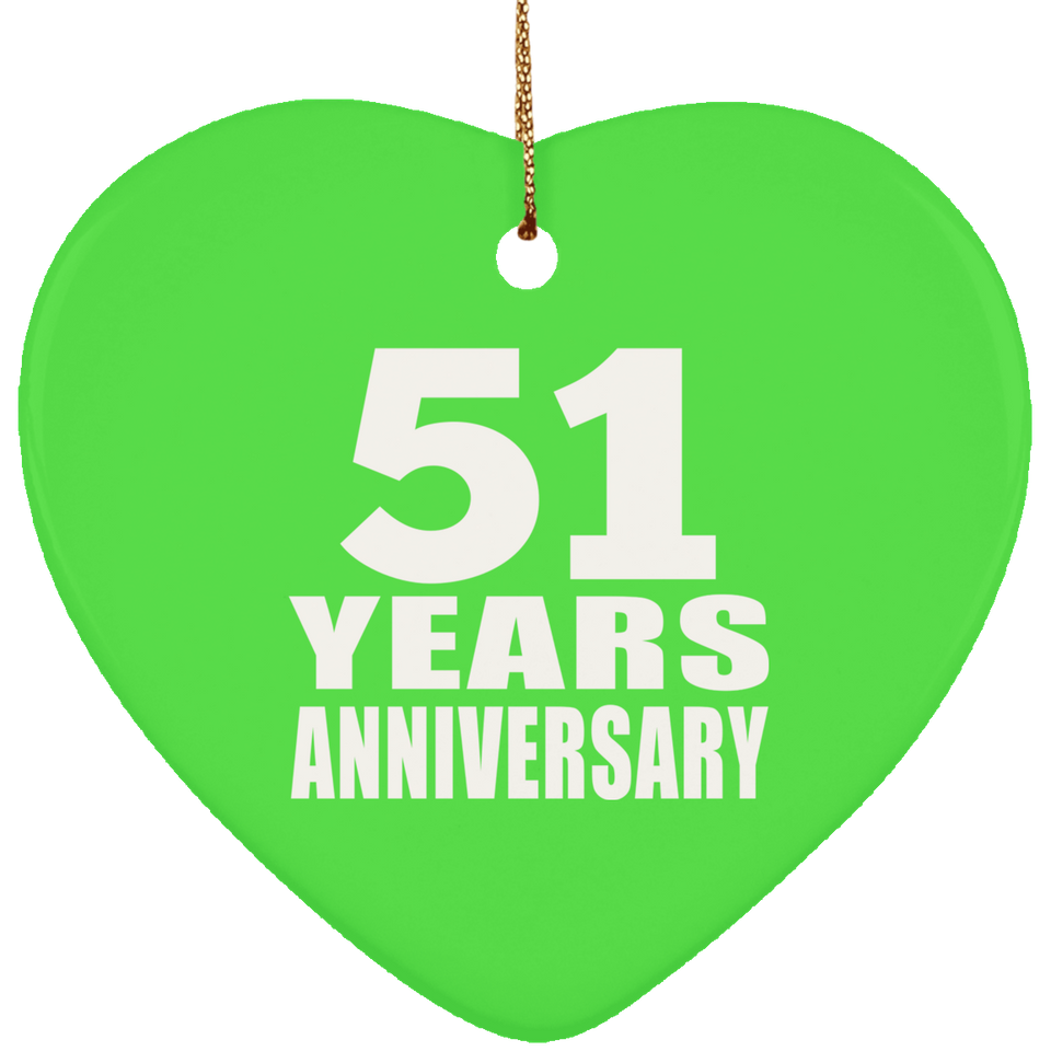 51st Anniversary 51 Years - Heart Ornament