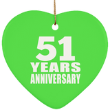51st Anniversary 51 Years - Heart Ornament