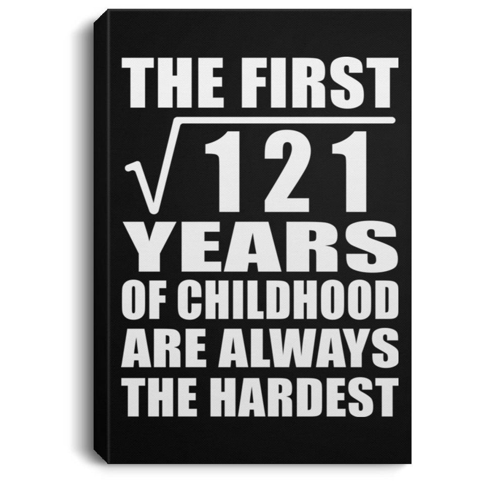 11th Birthday Square Root of 121 Years of Childhood - Canvas Portrait