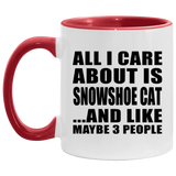 All I Care About Is Snowshoe Cat - 11oz Accent Mug Red